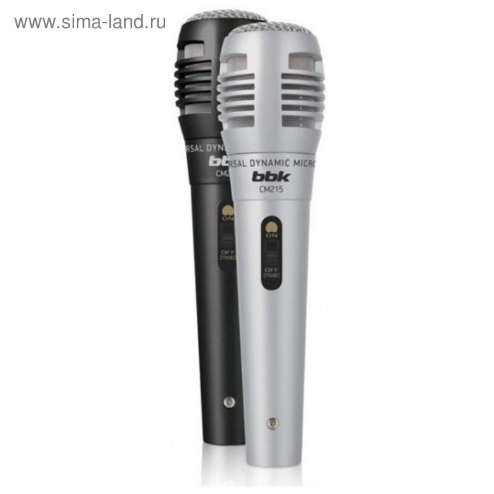 Микрофон проводной BBK CM215, 2.5 м, динамический, вокальный, черный/серебристый - Фото 1