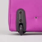 Чемодан 20" с сумкой, отдел на молнии, кодовый замок, 2 колеса, цвет фиолетовый - Фото 5