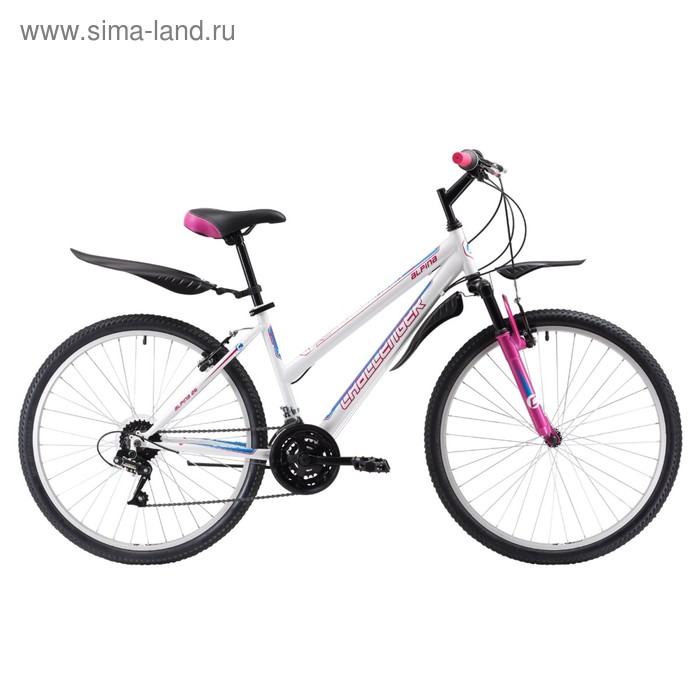 Велосипед 26" Challenger Alpina, 2018, цвет белый/розовый/голубой, размер 14.5" - Фото 1