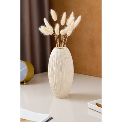 Ваза керамическая "Евро", настольная, белая, 21 см