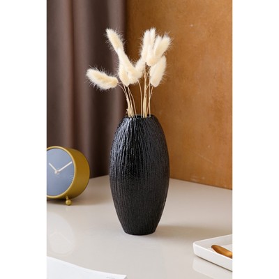 Ваза керамическая "Евро", настольная, чёрная, 22 см