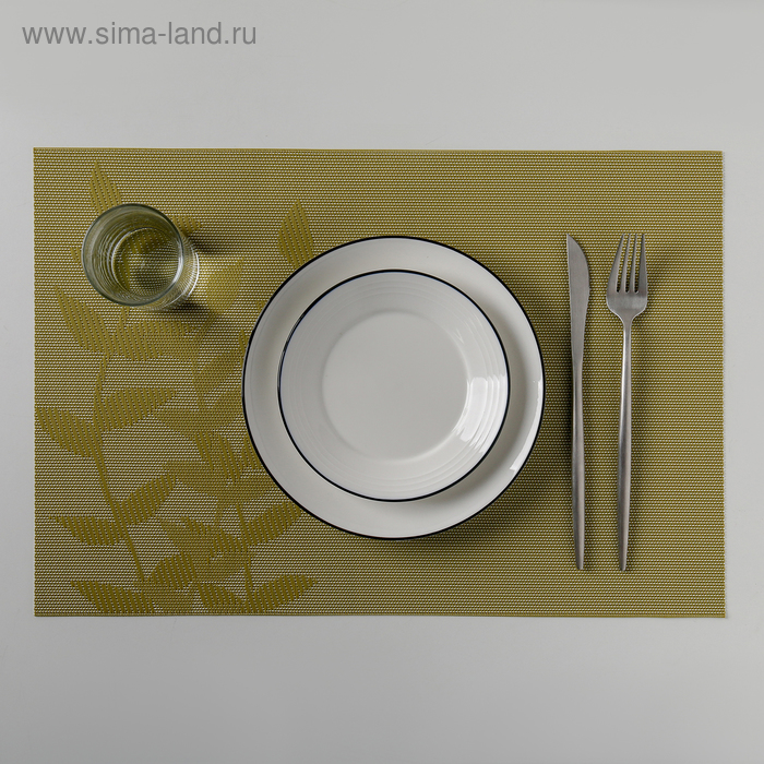 Салфетка сервировочная на стол «Росток», 45×30 см, цвет зелёный - Фото 1