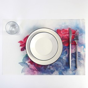 Салфетка сервировочная на стол «Пейзажи. Пионы», 45×30 см  (артикул 2834559)  большой выбор товаров оптом и в розницу по низким ценам с доставкой