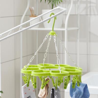Сушилка для белья подвесная «Цветок», 20 прищепок, цвет МИКС
