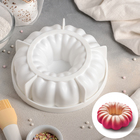 Форма силиконовая для муссовых десертов и выпечки Доляна «Немецкий кекс», 19×5,5 см (внутренний d=17 см), цвет белый - фото 8640452