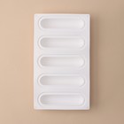 Форма для муссовых десертов и выпечки KONFINETTA «Эклер», 30×17×3 см, 5 ячеек (13.5×3 см), силикон, белая - Фото 3