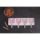 Форма для мороженого «Коты», силикон, 38×14.5×2.5 см, 4 ячейки, МИКС - Фото 10