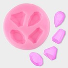 Силиконовый молд «Драгоценные камни», d=7,3 см, цвет розовый - фото 318050869