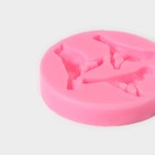 Молд для заливки Доляна «Три птицы», силикон, 3 ячейки, 6.5×1.1 см, розовый - Фото 3
