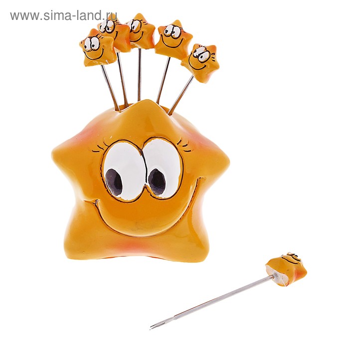 Набор шпажек "Звезда улыбается" (6 штук) - Фото 1