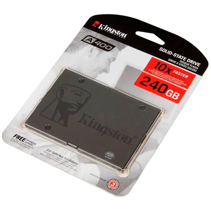 SSD накопитель Kingston A400 240Gb (SA400S37/240G) SATA-III - фото 51675386