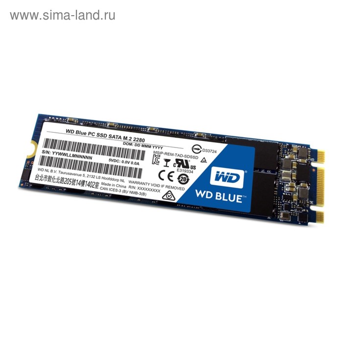 SSD накопитель WD Blue 500Gb (WDS500G1B0B) SATA - Фото 1