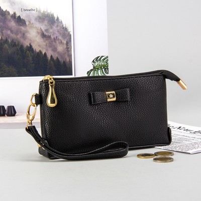 Кошелек- клатч жен 07-02-09 Олли,18*3*10, 2 отд, д/монет, с ручкой, чёрный