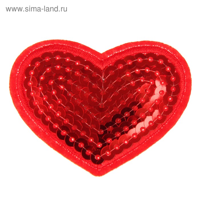 Декор на булавке «Сердце красное», для одежды, сумок, обуви - Фото 1