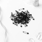 Булавки английские, 19×4 мм, 80 шт., цвет чёрный - Фото 2