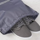Мешок для обуви на шнурке, светоотражающая полоса, цвет серый - Фото 4