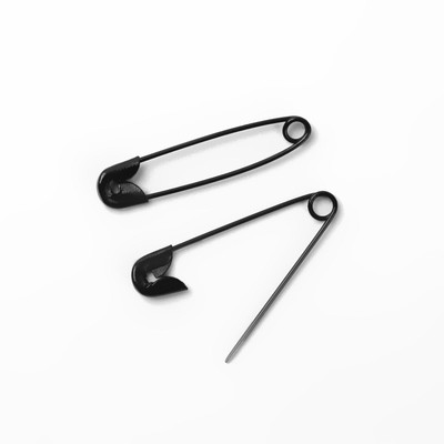 Булавки английские, 22 мм, 80 шт., цвет чёрный