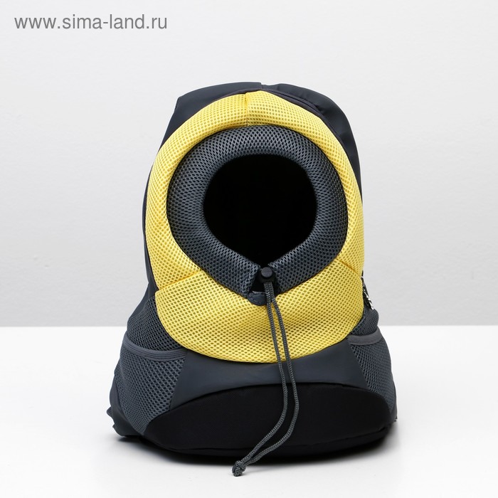 Рюкзак для переноски животных с креплением на талию, 31 х 15 х 39 см, желтый - Фото 1