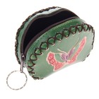 Брелок кошелёк кожзам "Цветок" зелёный 4х7х10 см - Фото 2