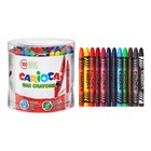 Мелки восковые 24 цвета 100 штук, Carioca Wax Crayons, яркие, смываемые, диаметр 8 мм, для детских садов, в пластиковом боксе - Фото 2