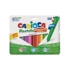 Мелки пластиковые 12 цветов Carioca Plastello 115/8 мм, круглые, в конверте - Фото 1