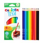 Карандаши 12 цветов Carioca Tita, яркий ударопрочный грифель 3.0 мм, шестигранные, пластиковые, картон, европодвес - фото 25037914