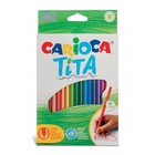 Карандаши 18 цветов, Carioca "Tita", дерево, шестигранные, грифель 3 мм, яркие мягкие, сверхустойчивый к падениям - Фото 2