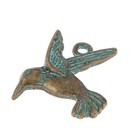 Декор металл для творчества "Колибри" (F36469) зелёная патина 2х2,2 см - Фото 2