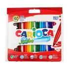 Фломастеры 36 цветов 40 штук Carioca Jumbo, 6.0 мм, утолщенные, смываемые, увеличенный ресурс, суперяркие, картонный чемоданчик 3044796 - фото 8640822