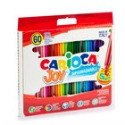 Фломастеры 36 цветов 60 штук, Carioca "Joy", тонкий наконечник, стойкие, легко смываемые и нетоксичные чернила, макси упаковка, картонный пенал - фото 24520684
