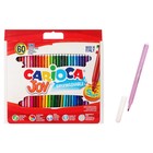 Фломастеры 36 цветов 60 штук, Carioca "Joy", тонкий наконечник, стойкие, легко смываемые и нетоксичные чернила, макси упаковка, картонный пенал - фото 24546524