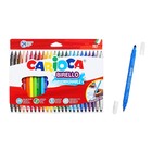 Фломастеры двусторонние 24 цвета, Carioca "Birello", 2.6 / 4.7 мм, смываемые, нетоксичные чернила, картонный конверт - фото 10302388
