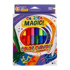 Фломастеры 9 цветов Carioca "Magic" +1 перекрашивающий, утолщенные 6.0 мм, несмываемые, картон, европодвес - Фото 1