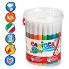 Фломастеры 36 цветов Carioca "Maxi. Jumbo" 6 мм, набор 50 штук, утолщенные, смываемые, банка с ручкой - Фото 1