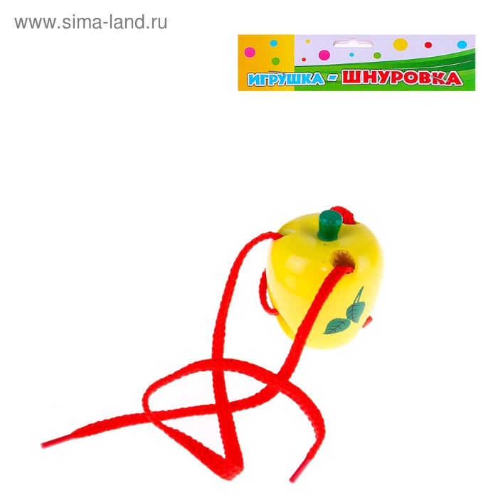Шнуровка "Яблочко со шнурком и рисунком" - Фото 1