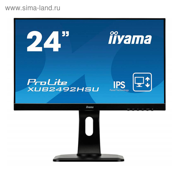 Монитор Iiyama XUB2492HSU-B1 23.8", IPS, 1920x1080, 60Гц, 5мс, VGA, HDMI, DPort, чёрный - Фото 1