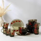 Набор столовый «Русский узор», 24 предмета, цвет коричневый - Фото 1