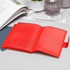 Обложка для автодокументов и паспорта, с хлястиком, флотер, цвет красный - Фото 4