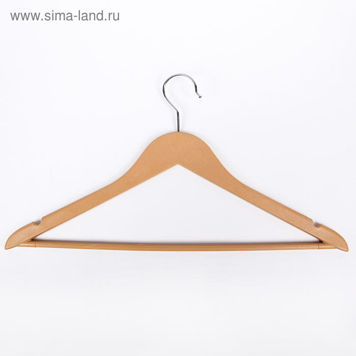 Плечики для одежды с перекладиной Доляна, размер 46-48, цвет бежевый - Фото 1