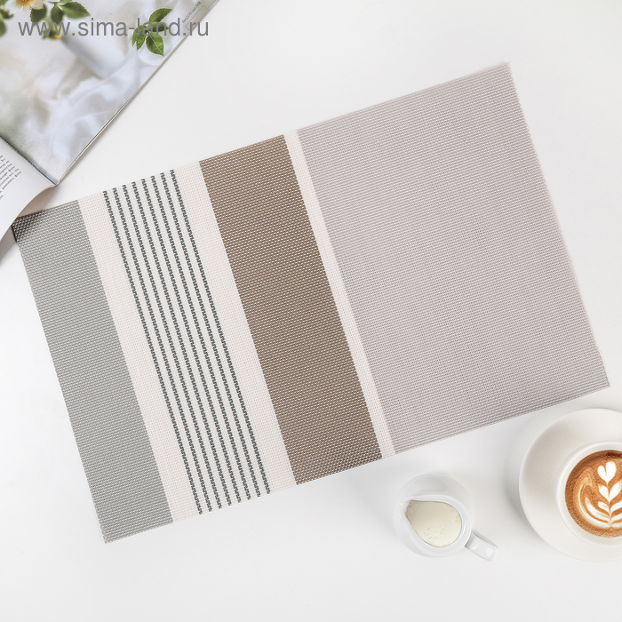 Салфетка сервировочная на стол Доляна «Бристоль», 45×30 см, цвет серый - Фото 1