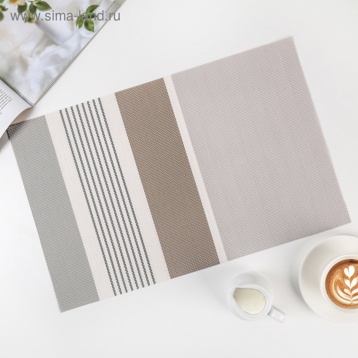 Салфетка сервировочная на стол Доляна «Бристоль», 45×30 см, цвет серый - Фото 1