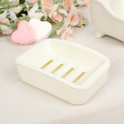 Мыльница пластиковая, 13×9×4 см, цвет белый - Фото 1