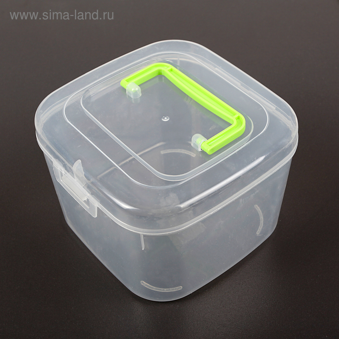 Контейнер для хранения на защелке, 16×16×10,5 см, цвет МИКС - Фото 1