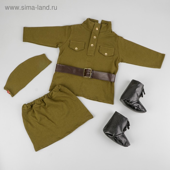 Военная форма для девочки «Солдаточка», 9-12 месяцев, рост 85 см - Фото 1