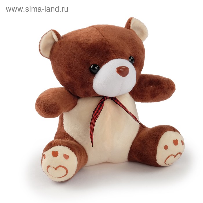 Мягкая игрушка "Медведь с клетчатым бантом", 18 см, МИКС - Фото 1