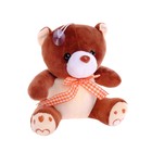 Мягкая игрушка "Медведь с клетчатым бантом", 18 см, МИКС - Фото 4