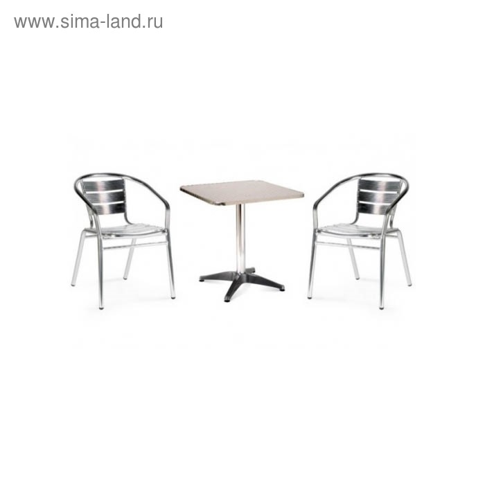 Комплект мебели LFT-3059/T3125-60x60 Silver (2+1) - Фото 1