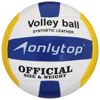 Мяч волейбольный ONLYTOP, ПВХ, машинная сшивка, 18 панелей, р. 5 - фото 3451460