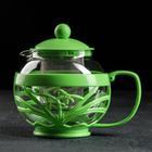Чайник стеклянный заварочный «Флора», 700 мл, с металлическим ситом, цвет МИКС - фото 318051315