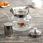 Чайник стеклянный заварочный «Мари», 1,4 л, 20,5×18×14 см, металлическое сито - фото 24228808